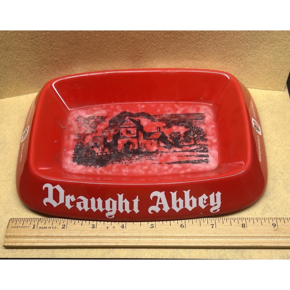 Draught Abbey Shepherd Neame Red Ashtray. - Picture 6 of 7